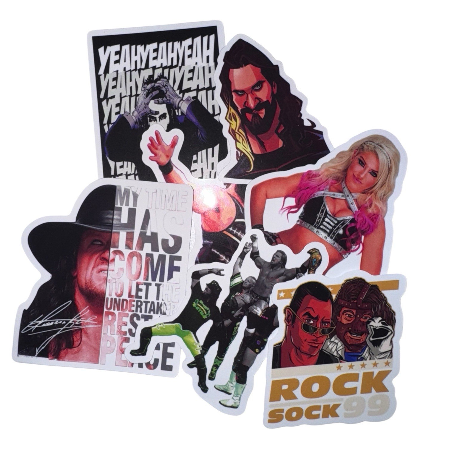 50 WWE Stickers For Car Laptop PVC Backpack Home Decal Pad Water