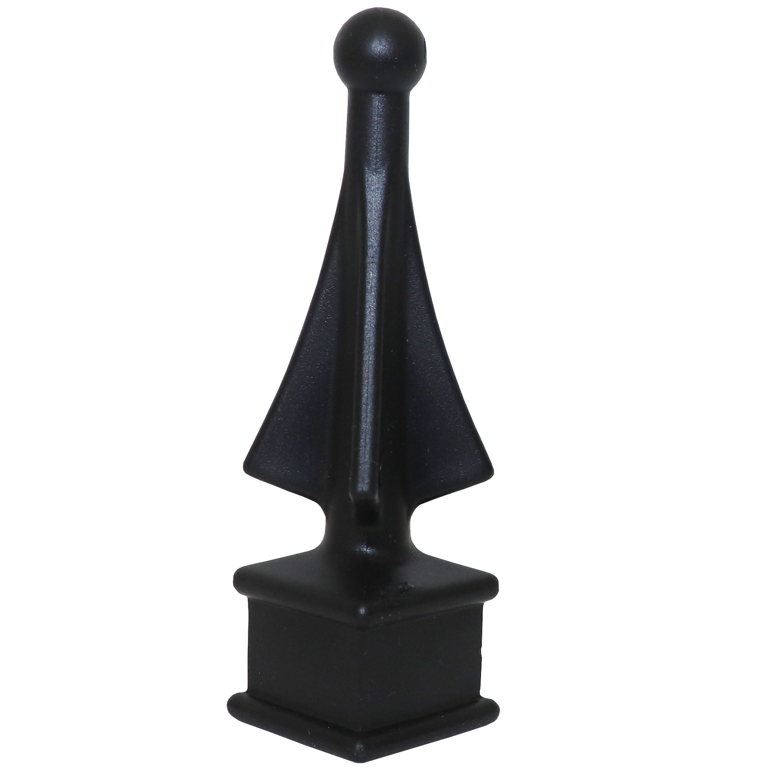 Fence Finials Four-Sided Spire Polypropylene Decorative Fence Toppers - Black