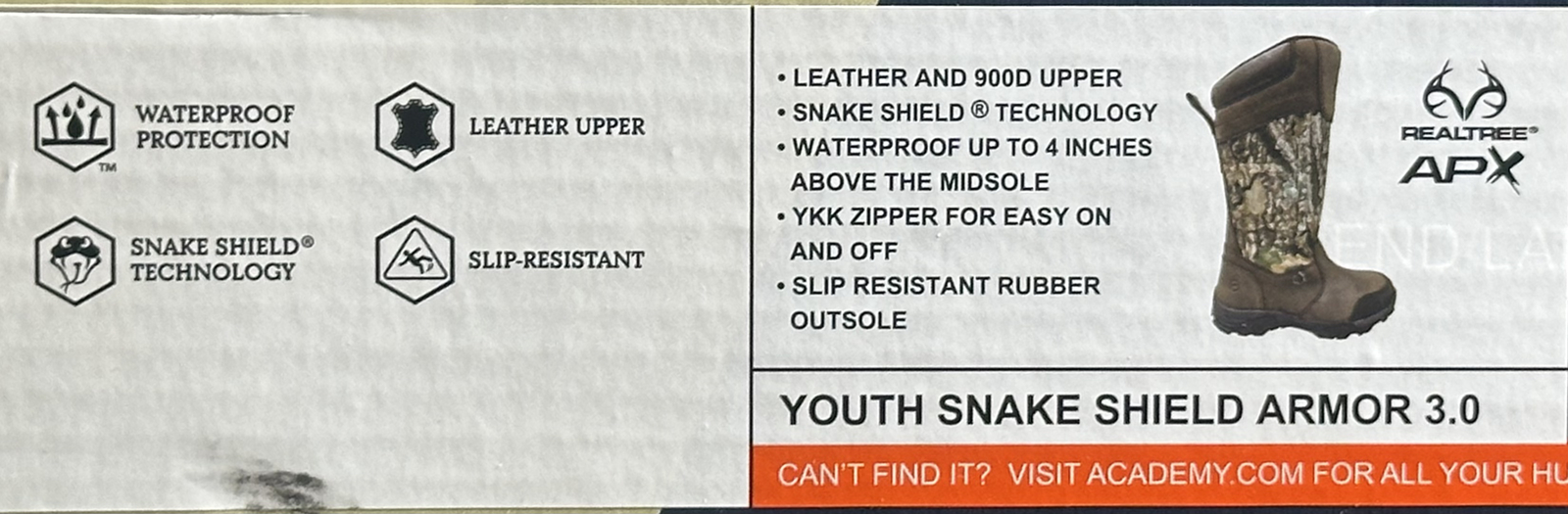 Magellan Outdoors Youth Snake Shield Armor 3.0 Realtree Edge APX