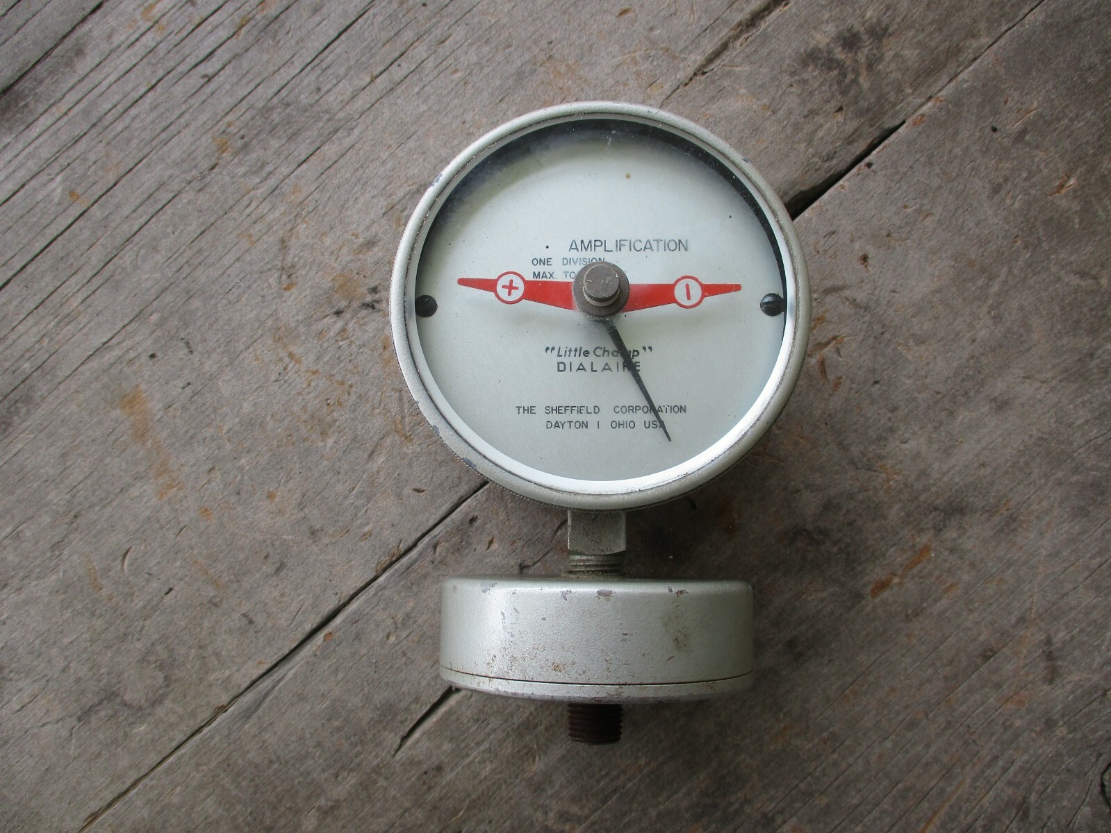 Vintage Amplification Gauge  4” With Beveled Glass Steampunk Decor Lamp Unique