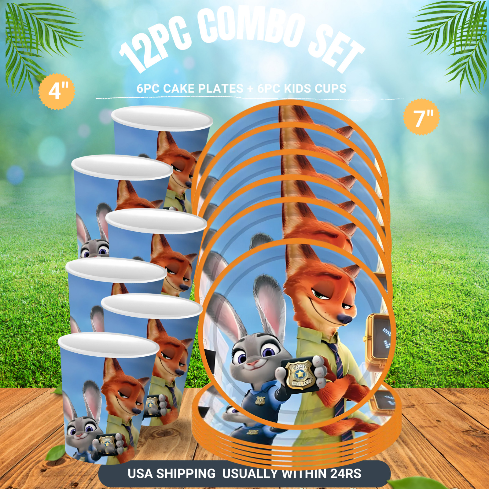 ZOOTOPIA tableware plate birthday party supplies favor centerpiece decoration