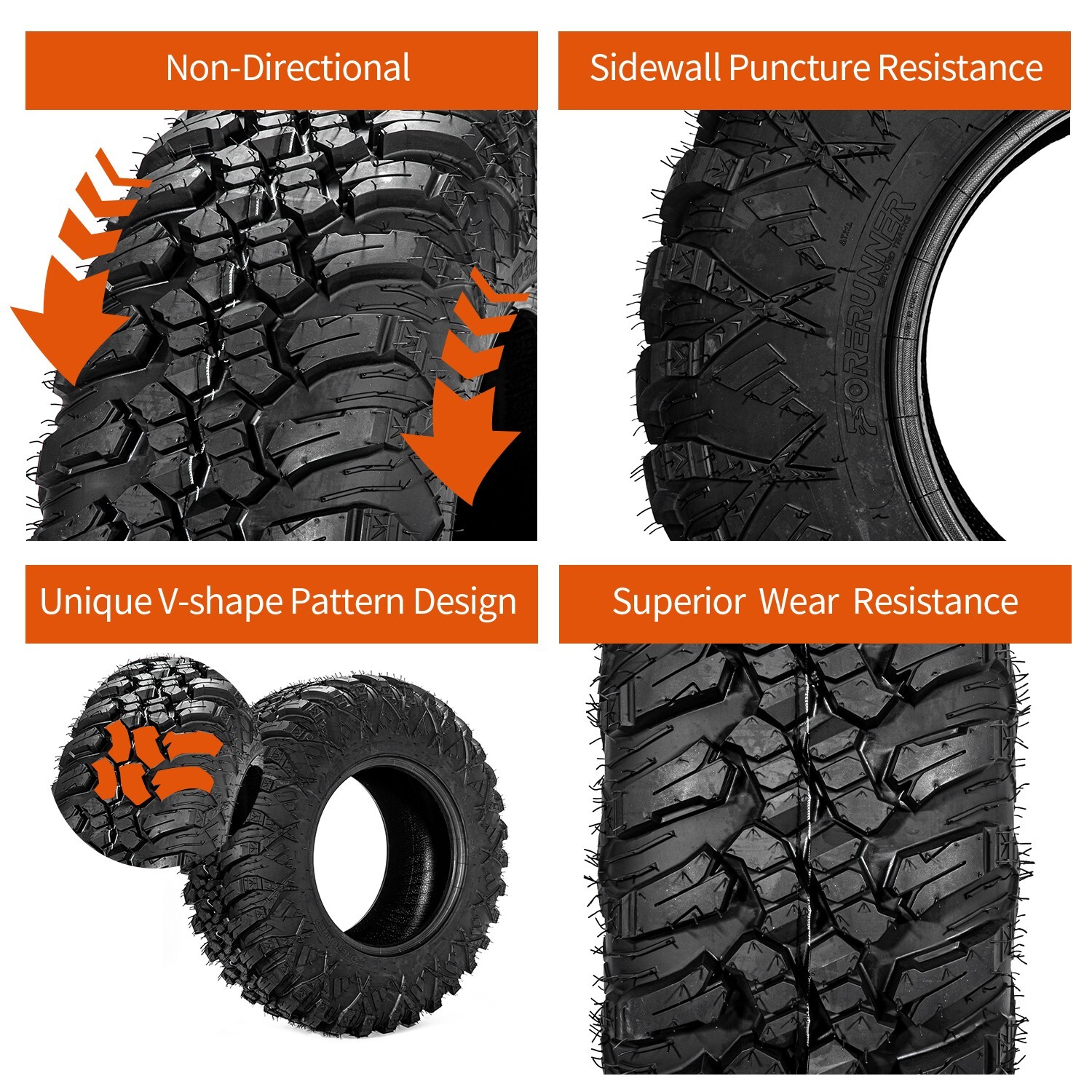 Set 4 8PR ATV Tires 30x10R-14 Radial UTV Tires 30x10x14 All Terrain Heavy Duty