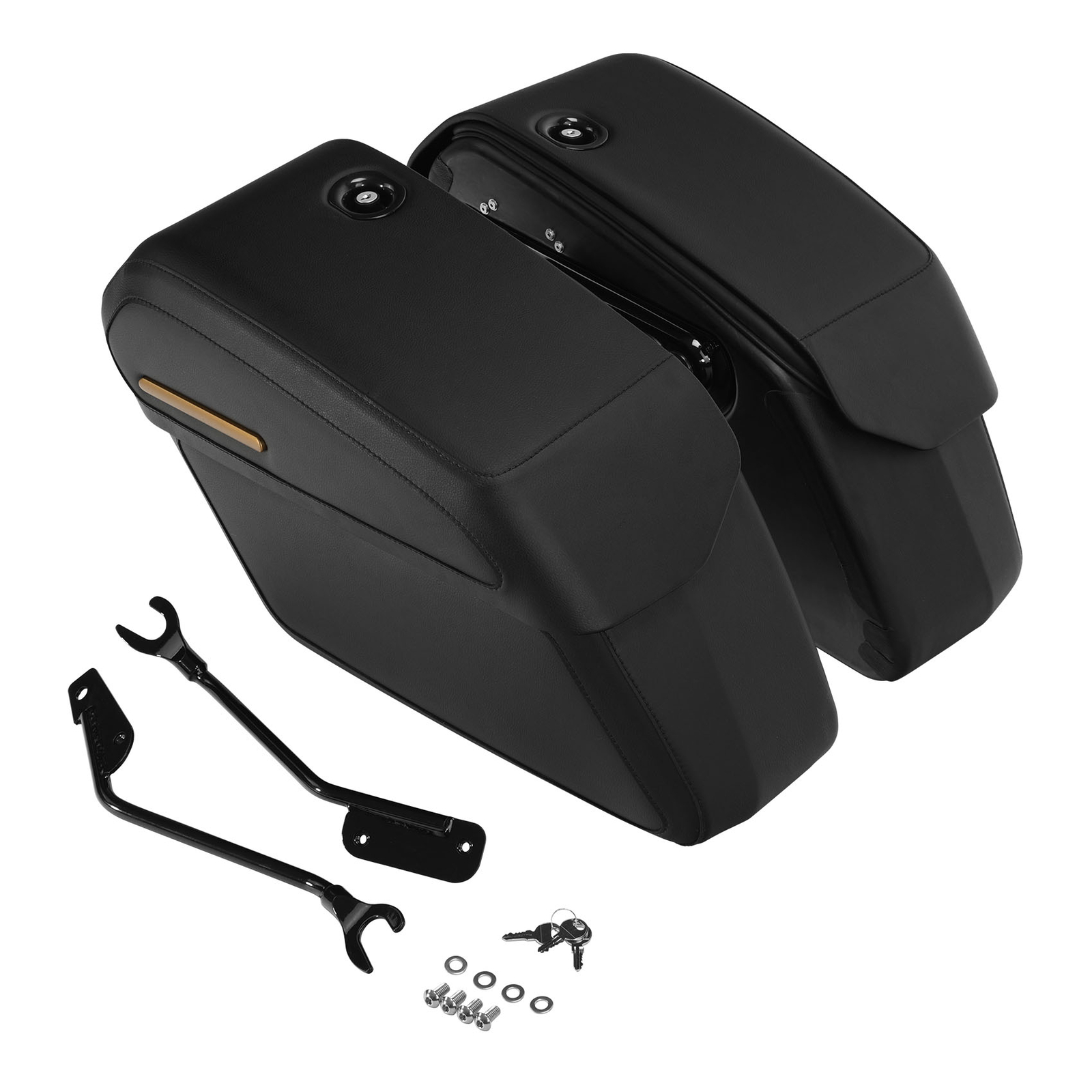 Black Detachable Saddlebags Fit For Harley Davidson Fat Boy Breakout 2014-2024