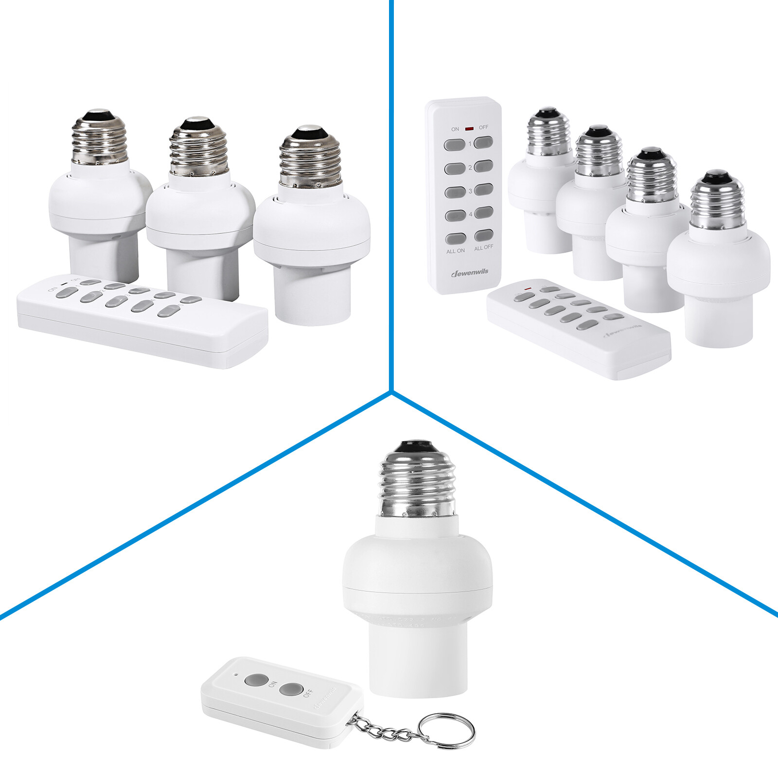 DEWENWILS Remote Control Light Bulb Socket Wireless Remote Light Switch Kit