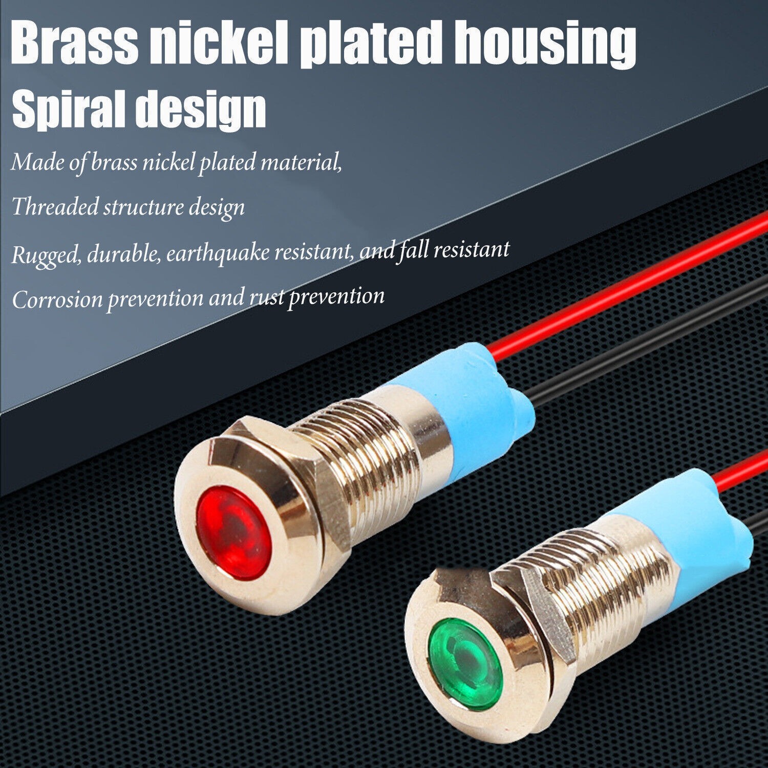 5X Car Boat Indicator Light 12V 8mm LED Pilot Dash Dashboard Panel Warning Lamp