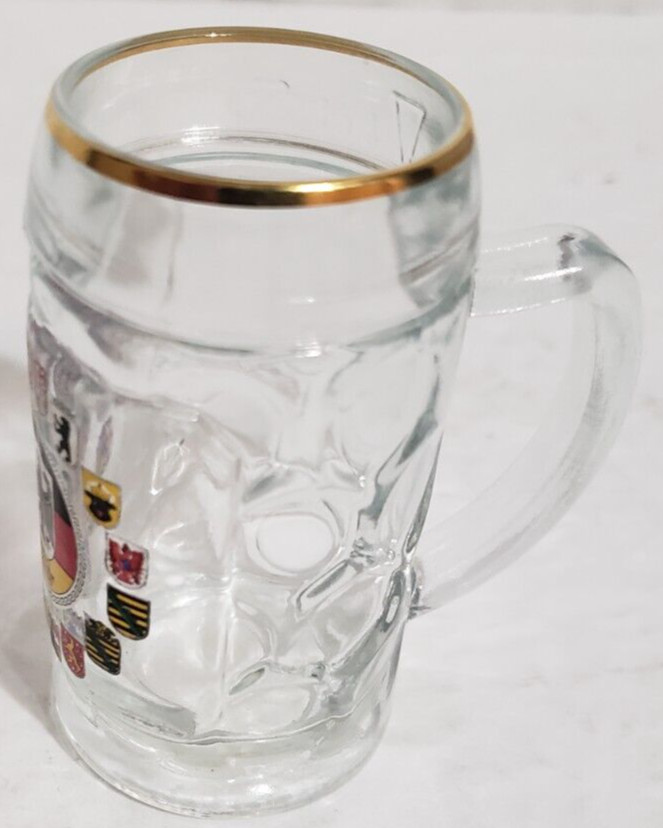 Bundesrepublick Deutschland Miniature Coat of Arms Beer Stein Gold Guilded