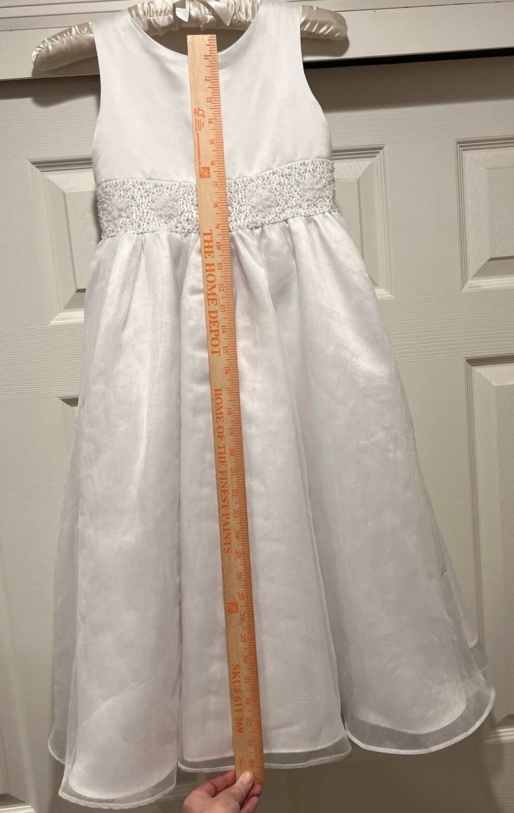 White Communion/Flower Girl Father/daughter Dance Dress Size 8 By Us Angels
