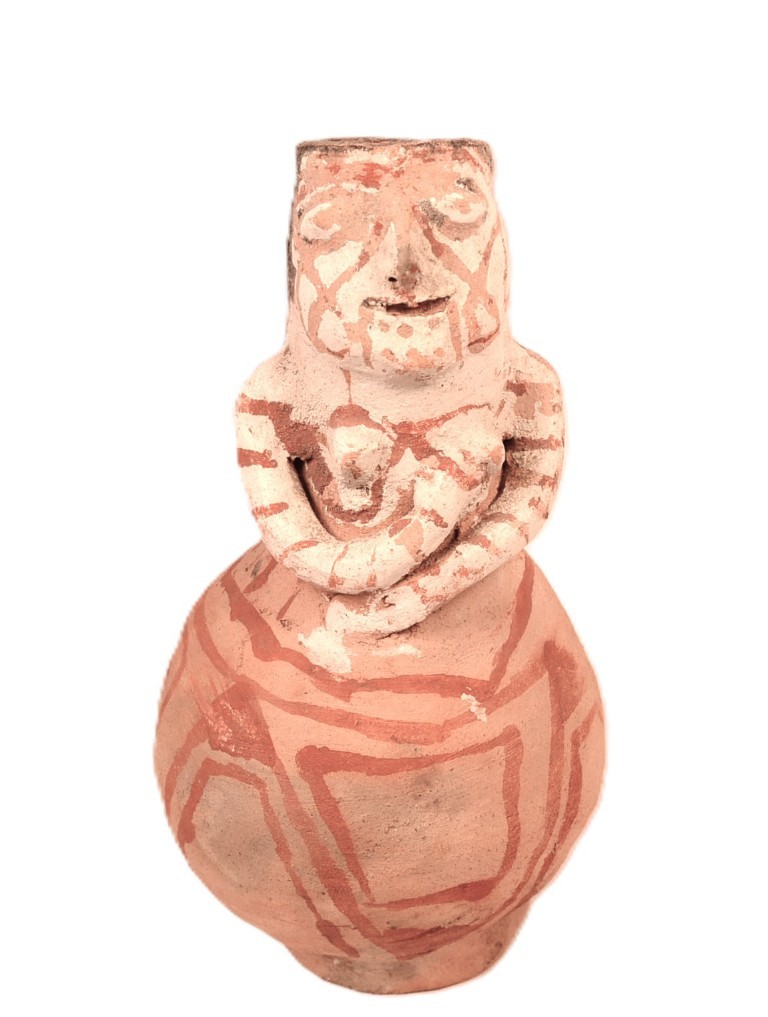Mohave Effigy Jar ca. 1920 6.875" H x 4.25" L x 3.75" W Hand Coiled Clay