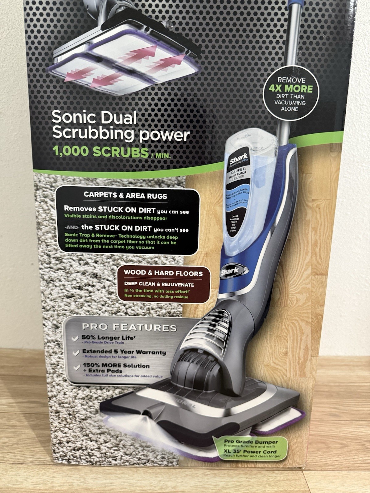 Shark Professional Sonic Duo Pro Wood & Carpet Floor Scrubber Cleaner SP1000 26