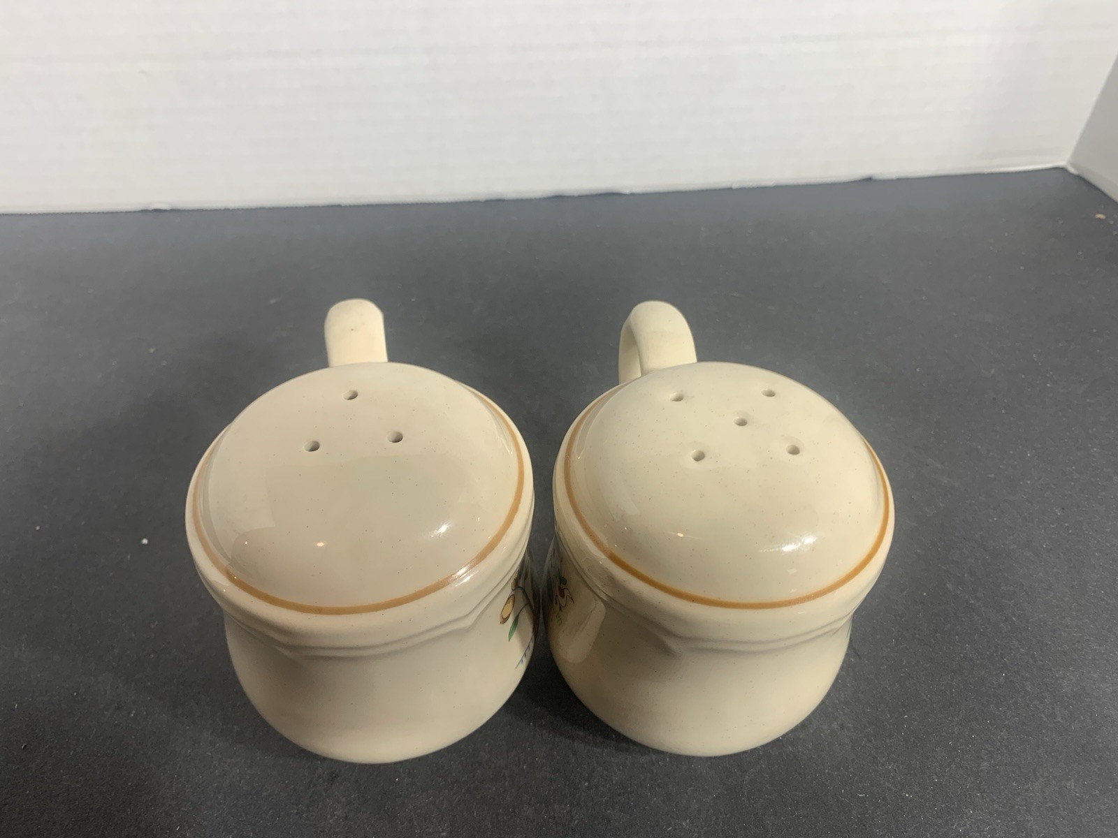 Vintage International Stoneware Heartland salt and pepper shakers, Never Used