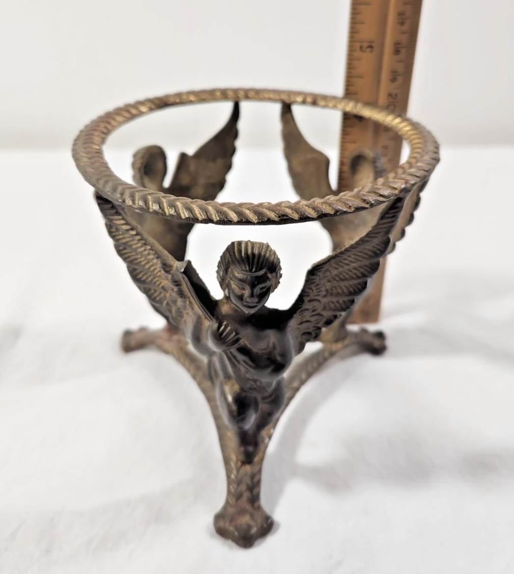MCM Vintage Brass Plant Stand, Angels, Bowl Caddy, Pot Holder, Orb Cradle