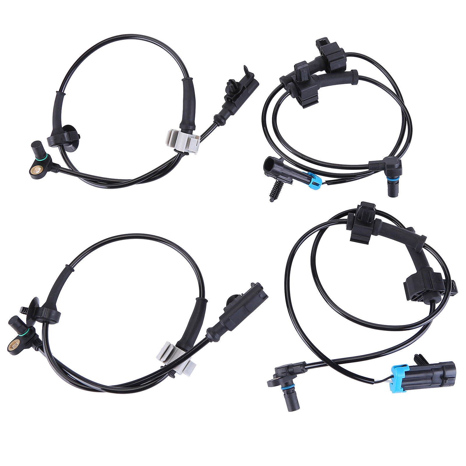 Front and Rear Left & Right ABS Wheel Speed Sensor 2 Pair for Chevy Silverado...