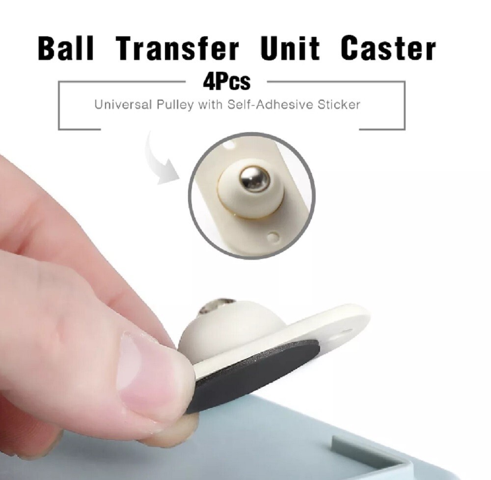 4 Pcs Self Adhesive Universal Pulley Stainless Steel Mini Swivel Caster Wheels