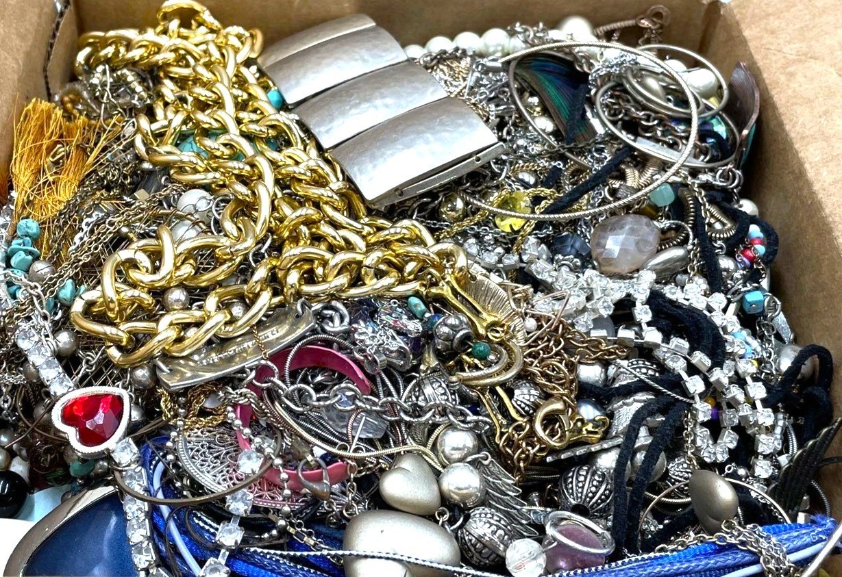3 Pounds 3 Lbs Old Unsearched Jewelry Lot VTG & Now Junk & Wear & Resell Tangled