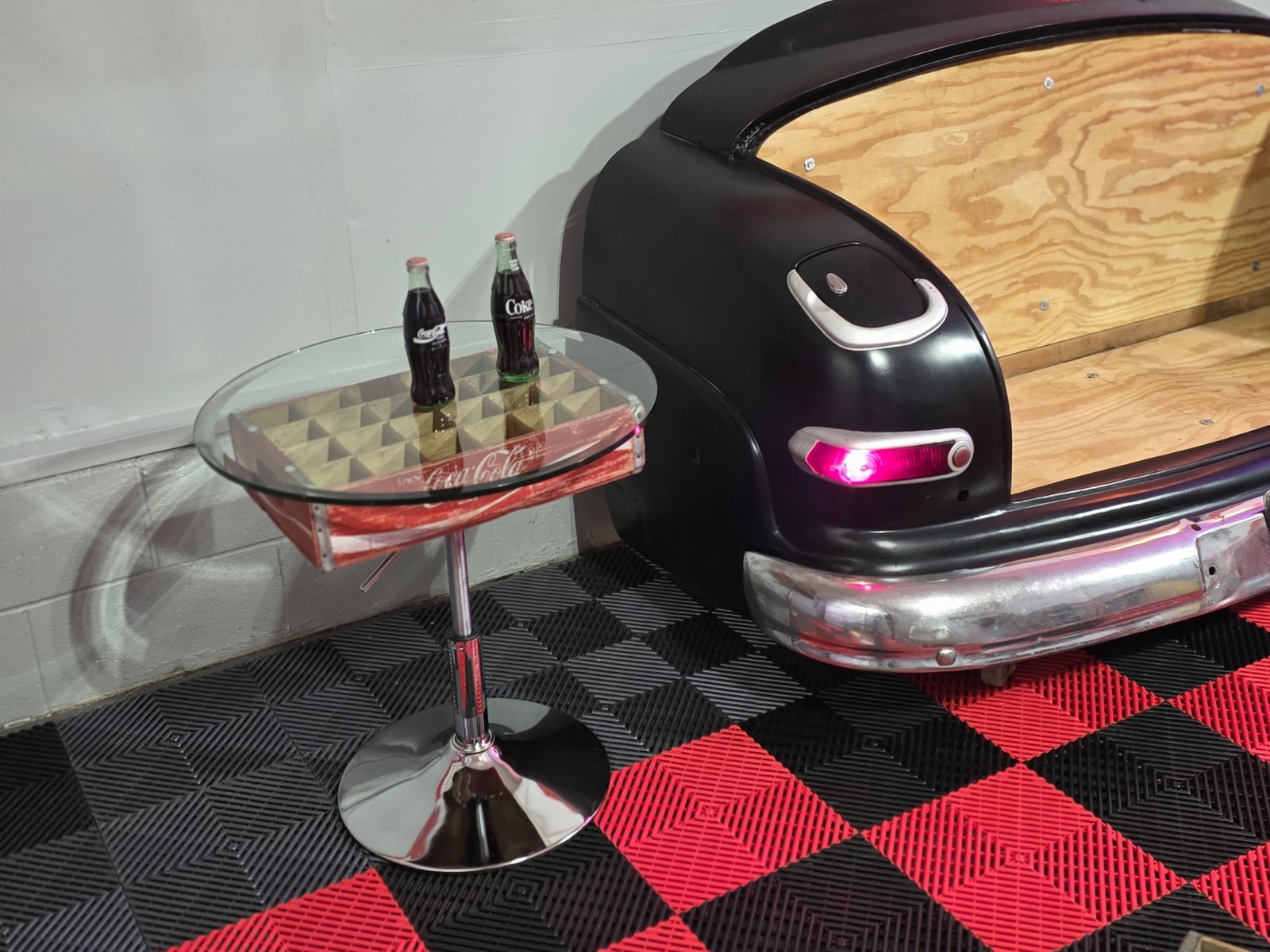 Vintage Coca-Cola Crate Table with LED Lighting | Handmade Bar or Diner Accent |