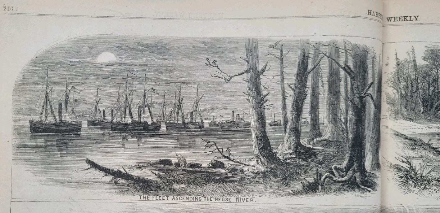 The Burnside Expedition - The Storming of Fort Thompson at Newbern NC 1862 print