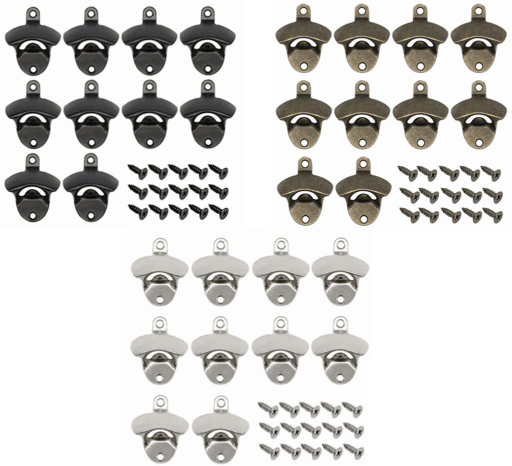 10 pcs NEW Stainless Steel silver Wall Mount Beer soda Bottle Opener with Screws