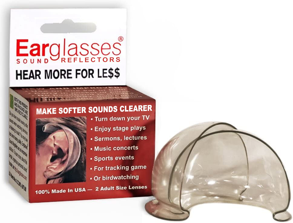 Earglasses® Personal Sound Reflectors, Set of Two Ear Cup Hearing Amplifiers New