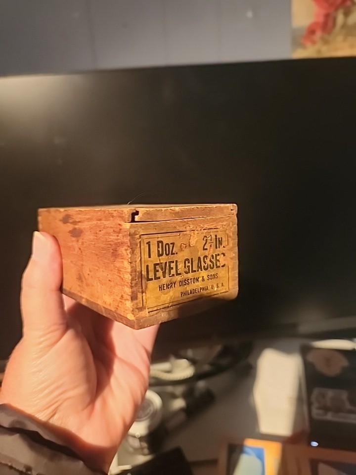 Antique Level Glass Vials (11), Henry Disston & Sons, 2.5", Original Packaging