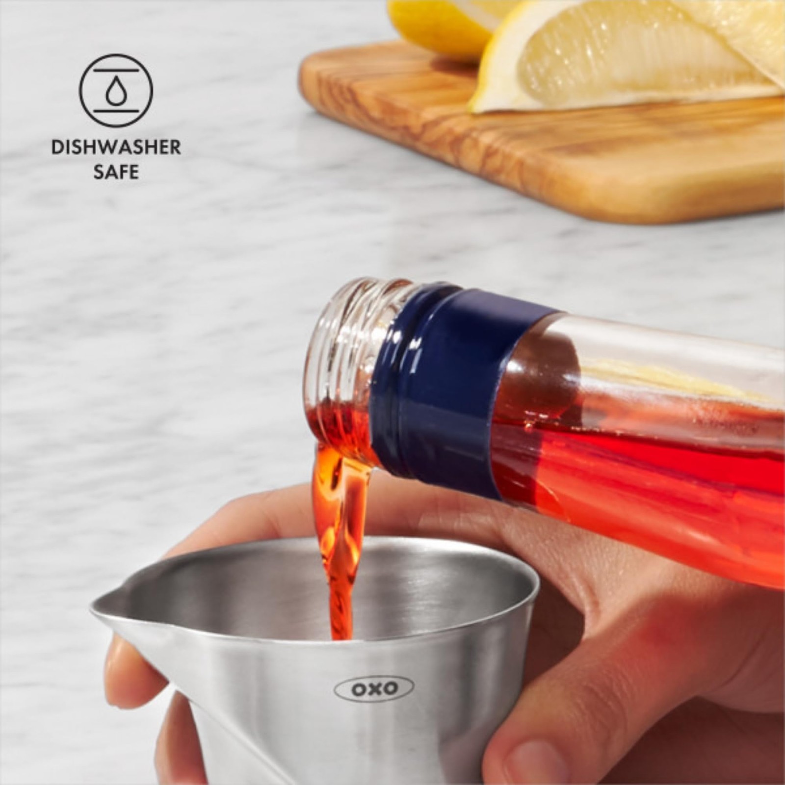 OXO SteeL Angled Measuring Jigger 2 oz, Stainless Steel