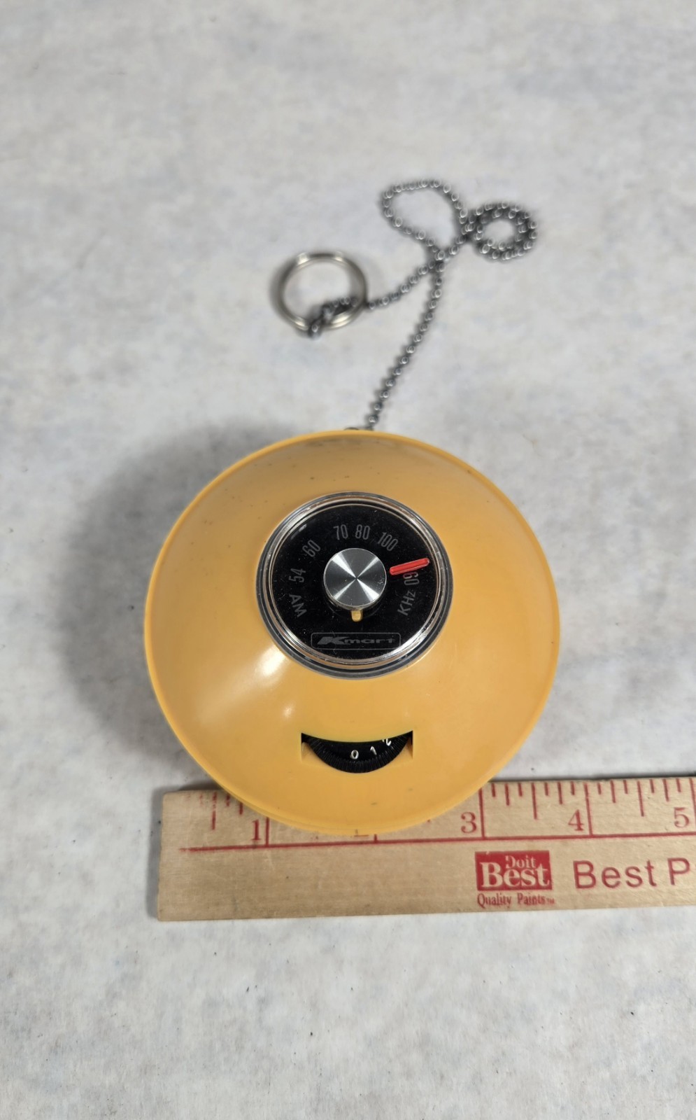 RARE Vintage Kmart Realtone Radio 31-13 Yellow Space Capsule 1970's WORKS