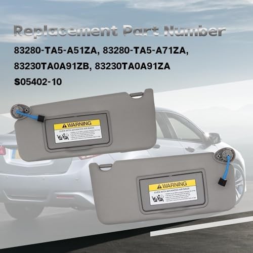 Pair Sun Visor Left and Right Compatible with Accord A Pair Left+Right Grey
