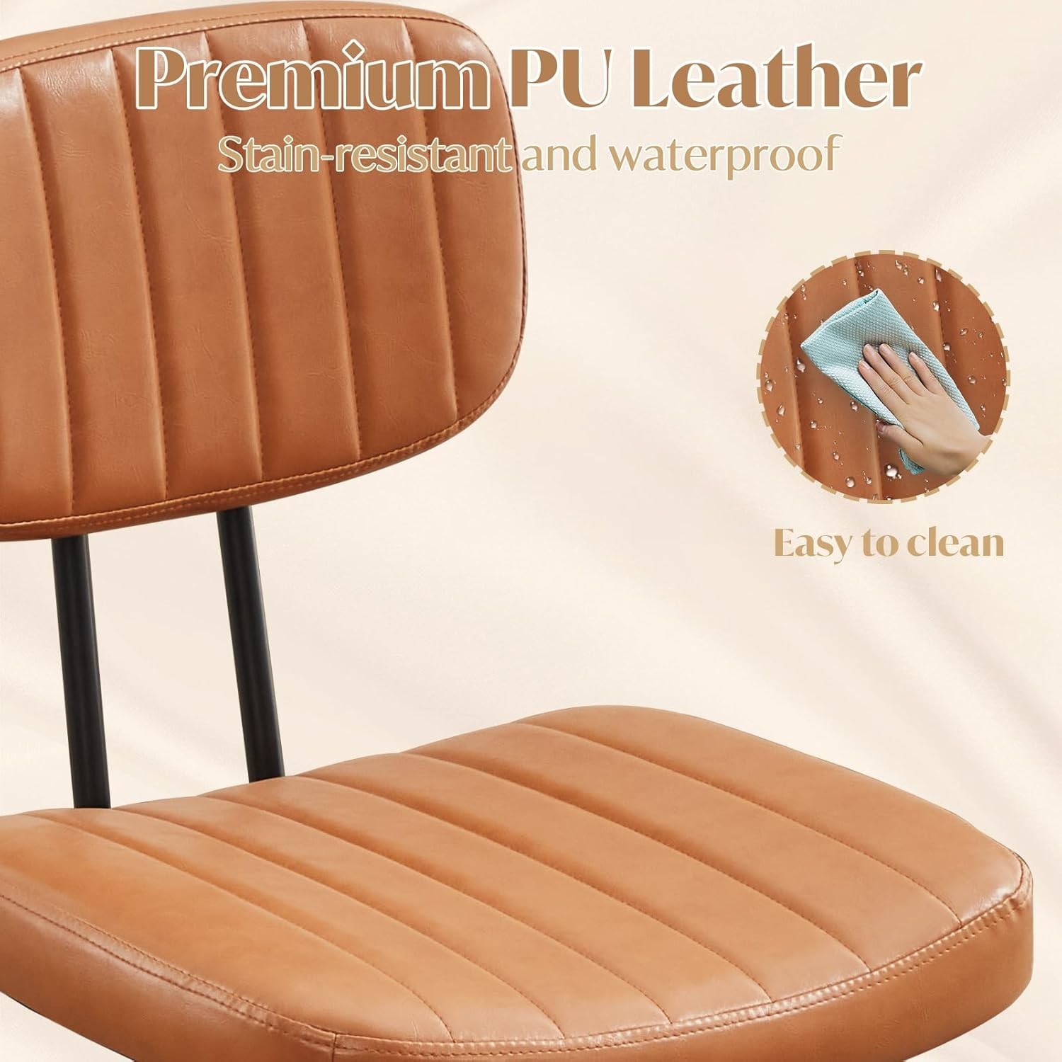 Home Office Computer Desk Chair Ergonomic Armless Swivel Rolling Work Task Chair