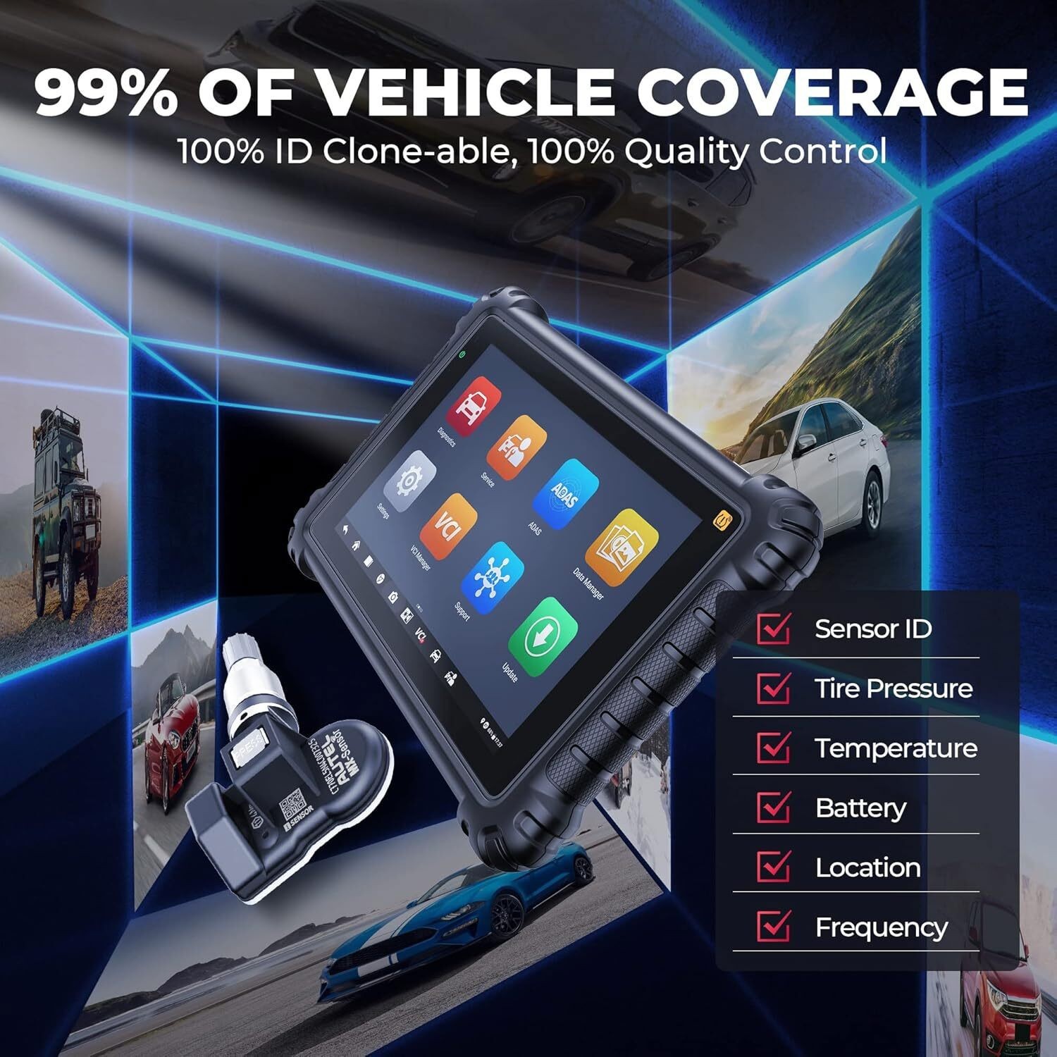 Autel MX-Sensor 315MHz & 433MHz Programmable TPMS Universal Tire Pressure Sensor