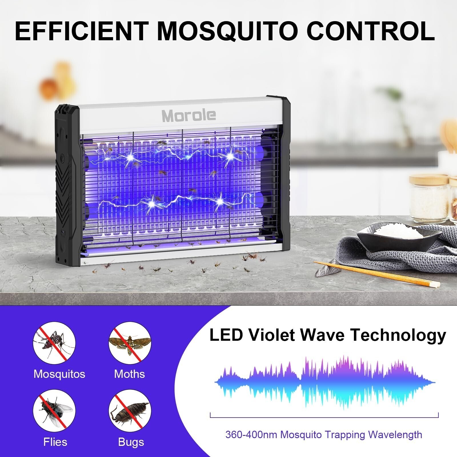 Lamp Insect Killer Mosquito Zapper Bug Pest Fly Trap Electric Indoor Light Lawn