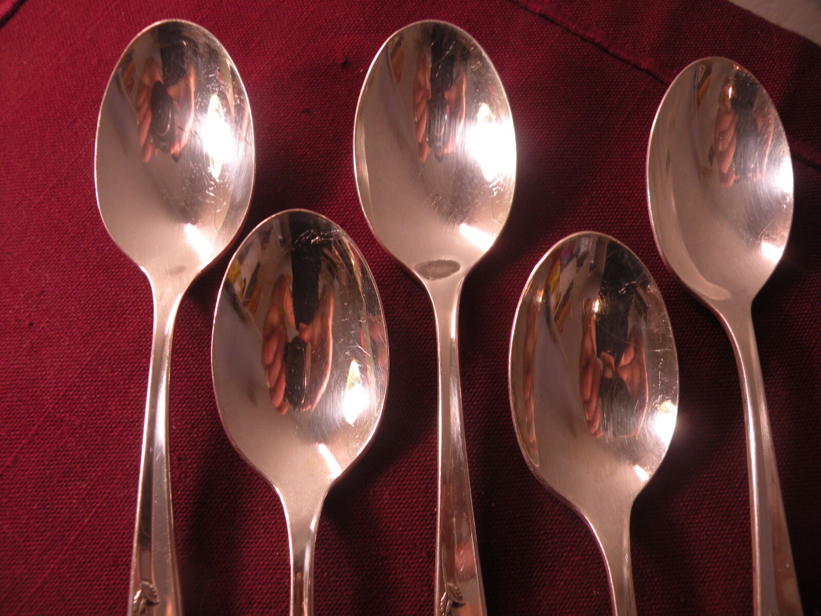 Set of 5 International 1847 Rogers Silverplate MAGIC ROSE 1963 Teaspoons 6"