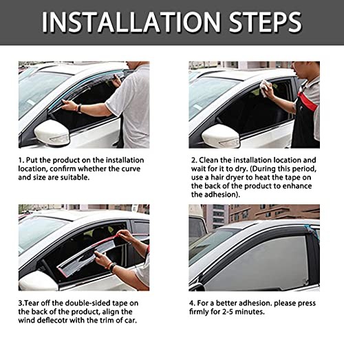 4PCS Side Window Wind Deflectors Compatible with HR-V 2023 LX HRV Window