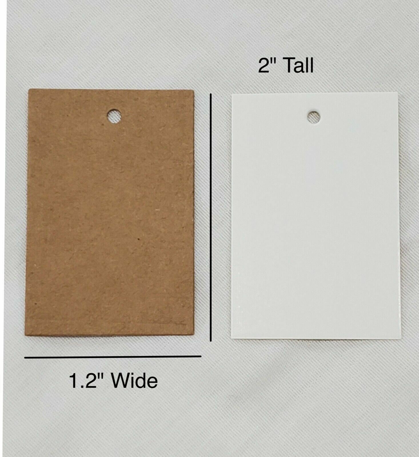 Unstring Gift Hang Tags Price Cardstock Tags In white OR Kraft 1.2" x 2" 100 pcs