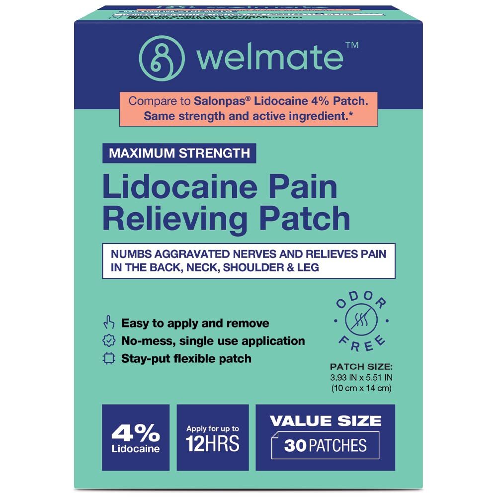Lidocaine 4% Patch | Maximum Strength Pain Relief 30 Count |