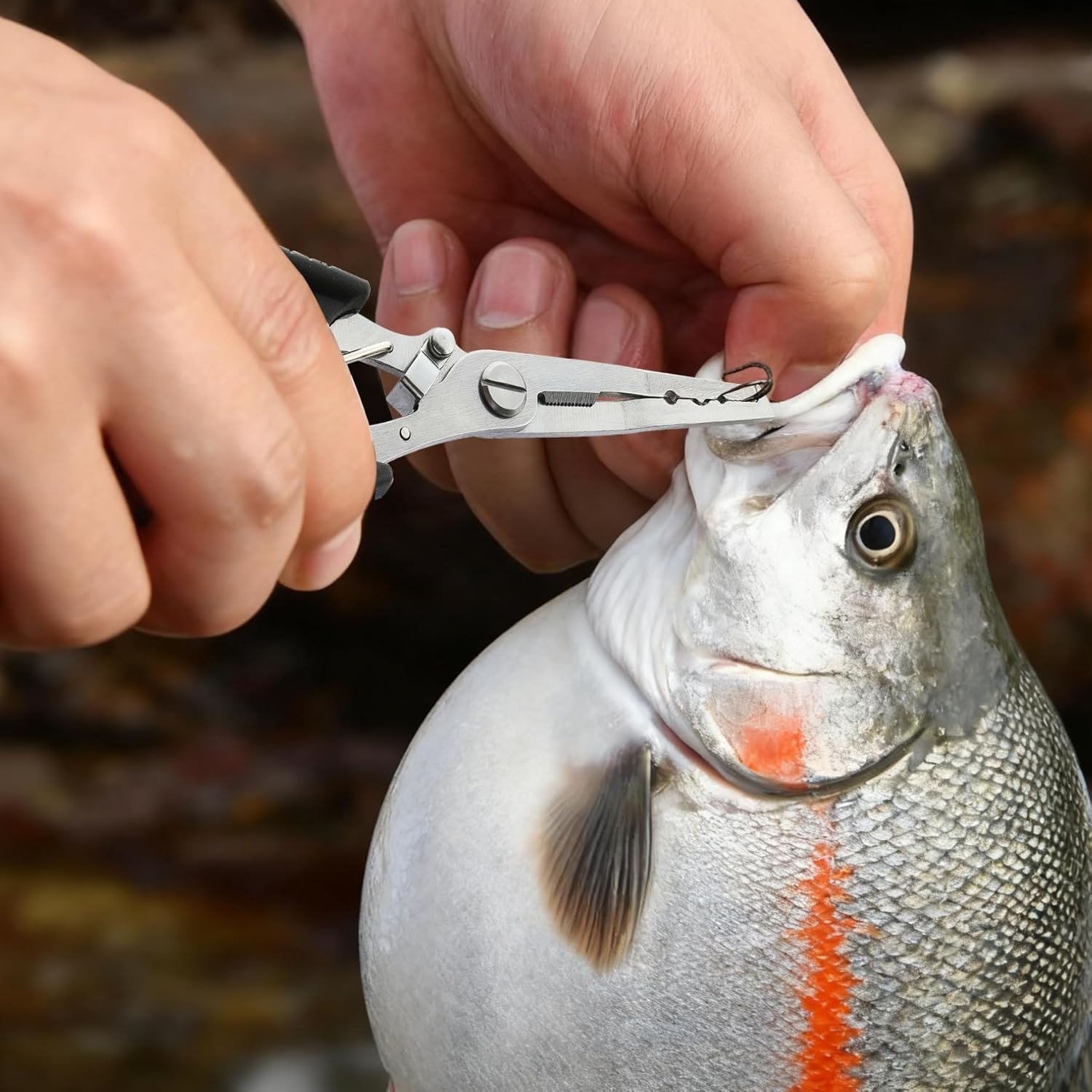 2PCS Stainless Steel Fishing Pliers with Lanyard, HIA Nose Pliers Fishing Hook R