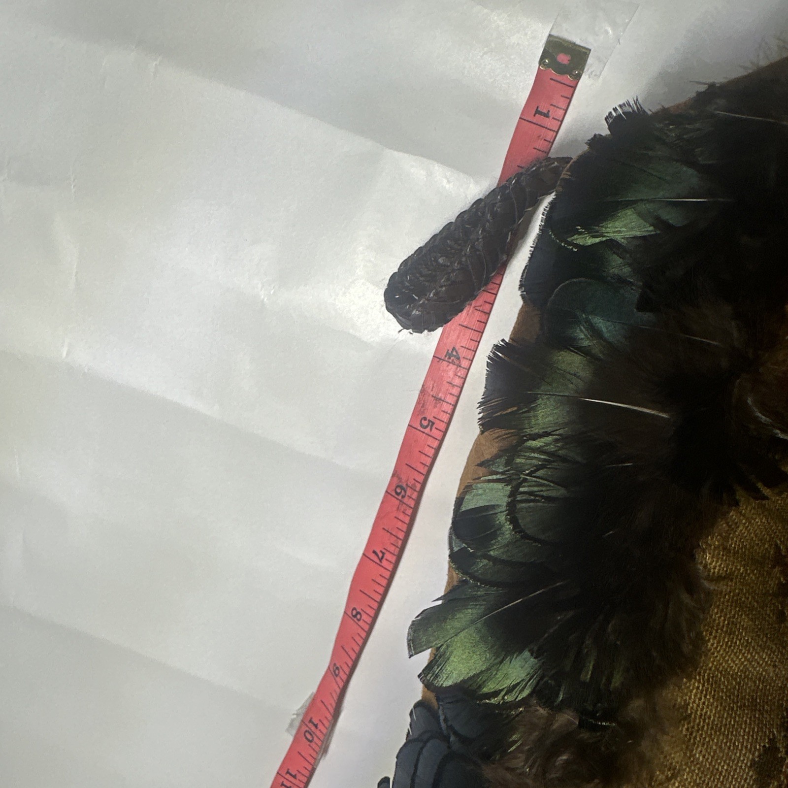 vintage Kiowa Native American hide Feather boot moccasin plush Hangable