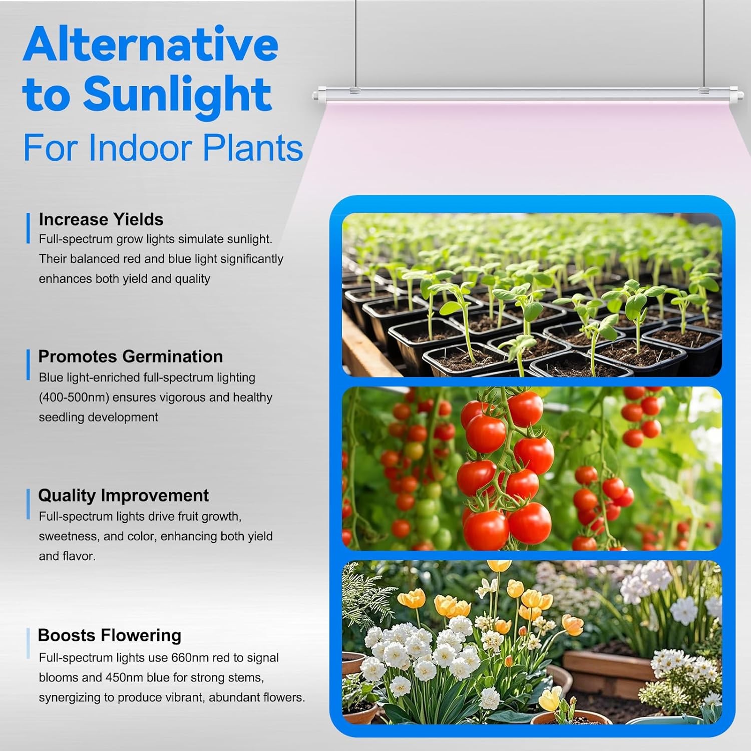 LED Grow Lights 2-20Pack T8 3-4FT 36、48W Indoor Linkable LED Plant Growing Lamps