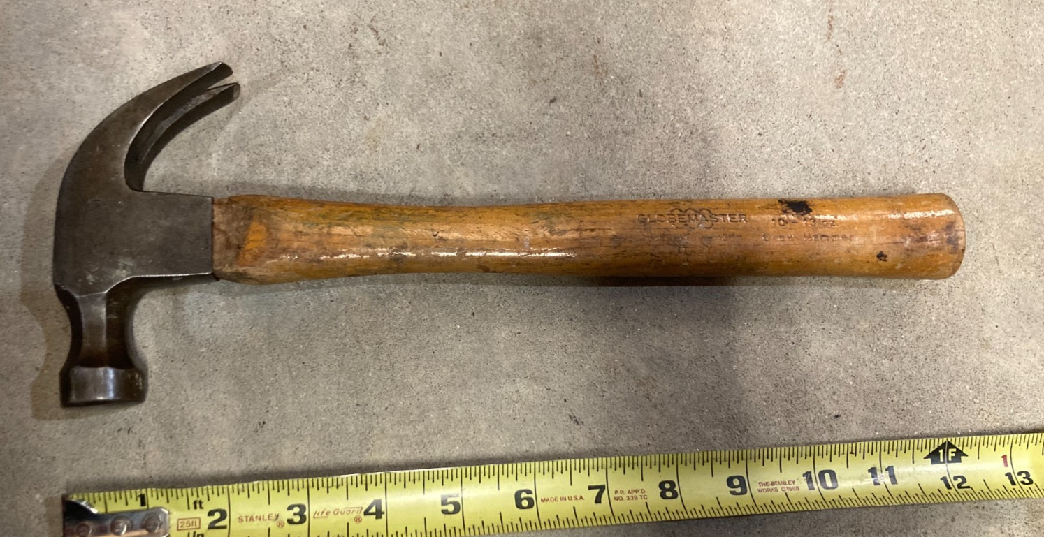 Vintage CRAFTSMAN VANADIUM Oval Logo Curved Claw Hammer Globemaster Handle USA