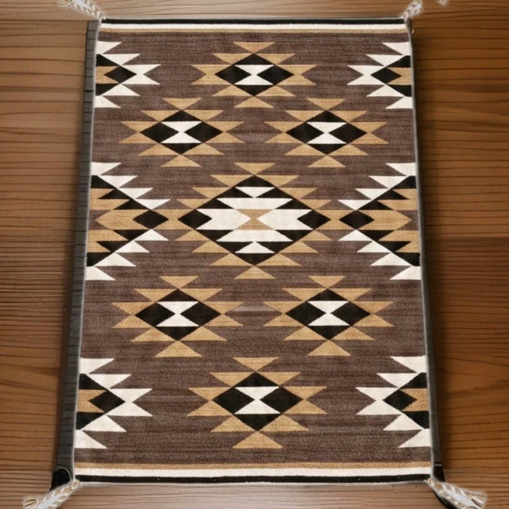 Vintage Navajo Wool Rug Horse Blanket Weaving Native American Indian Eye Dazzler