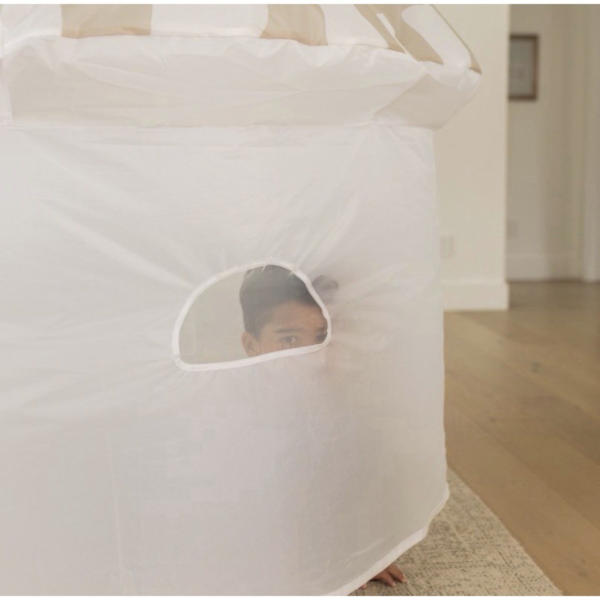 SMOL Air Fort Inflatable Mushroom Tent Kids Play Fort Beige Polka Dot NEW Sealed