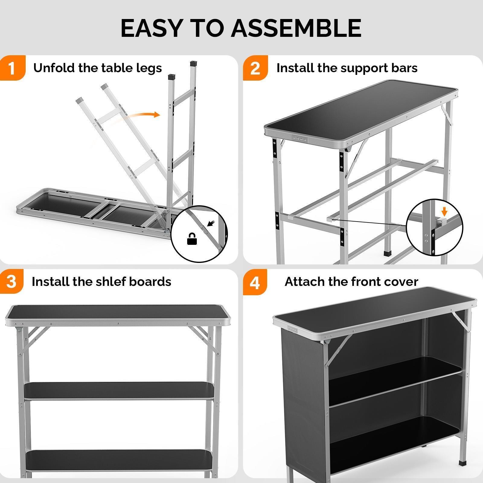 Portable Camping Fold table Aluminum Portable Bar Table