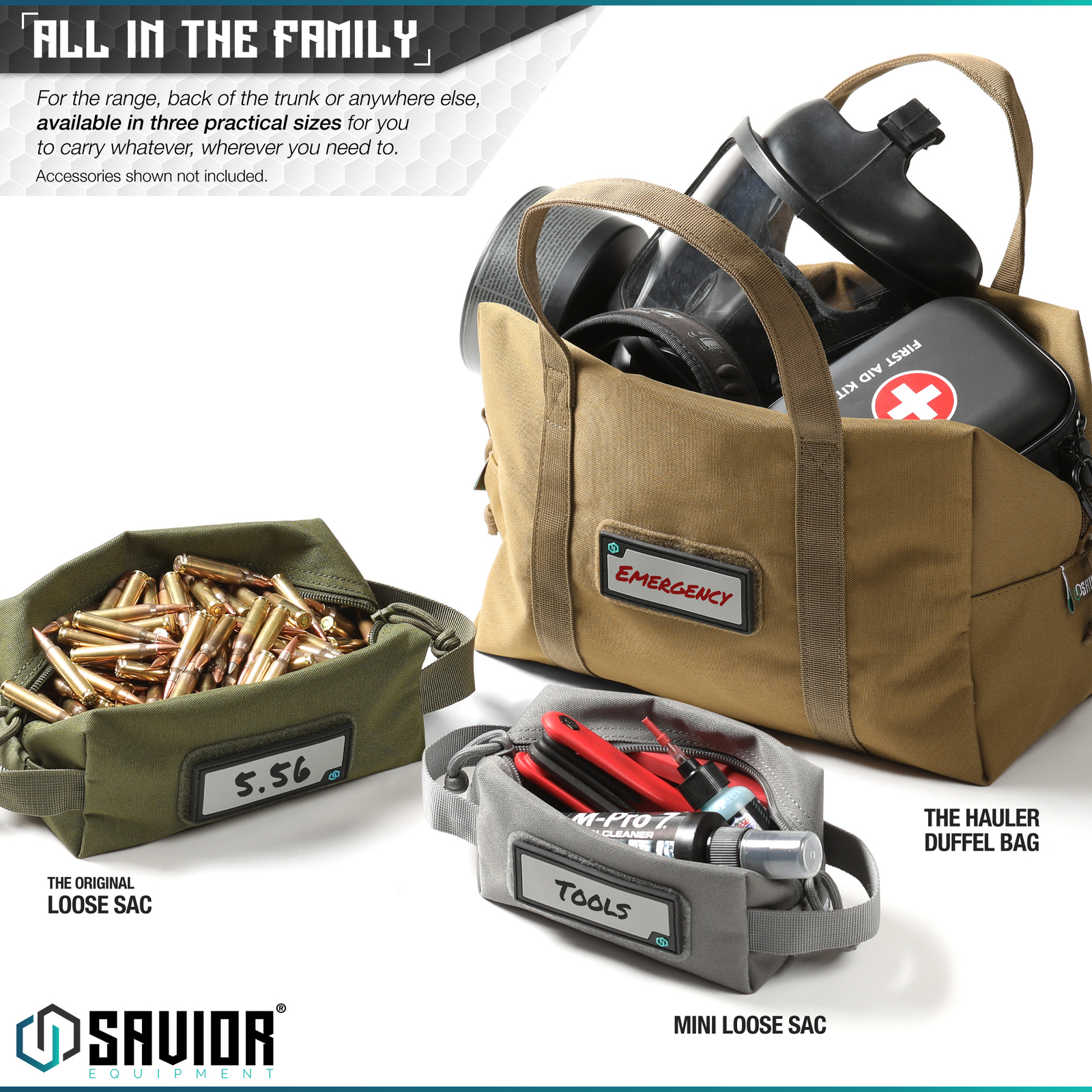 "SAVIOR" 2X Mini Hauler Ammo Storage Duffle Bag Range Gear Accessories Organizer