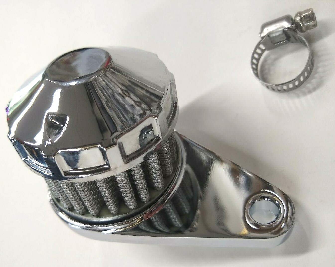 Chrome Crankcase Breather Vent Filter Assembly for Harley, Choppers & Customs