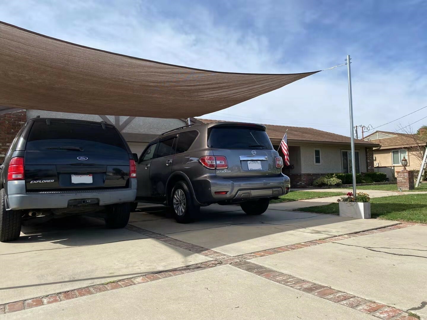 Brown Curved Rectangular Sun Shade Sail UV Blocking Outdoor Canopy Awning Patio