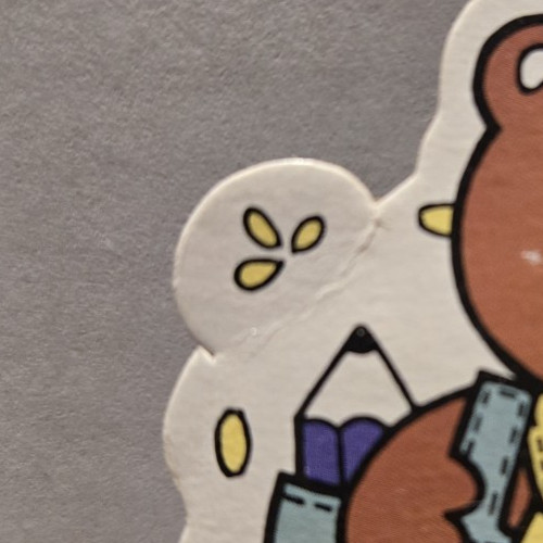 Vintage 1980's Bonnie the Bear Yellow Mini Memo Ruler Clip Set Pencil and Eraser