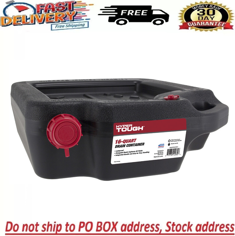 Oil Change Drain Container 16 Quart Large Pan leak-proof High Capacity Car Auto