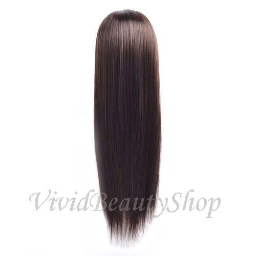 28" Mannequin Head Synthetic Hair Training Manikin Cosmetology Doll Brown #4