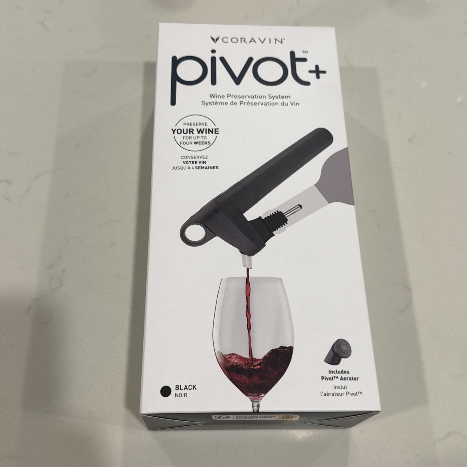 Coravin Pivot+ Wine Preservation System w/ Aerator Black BRAND NEW IN BOX 112313