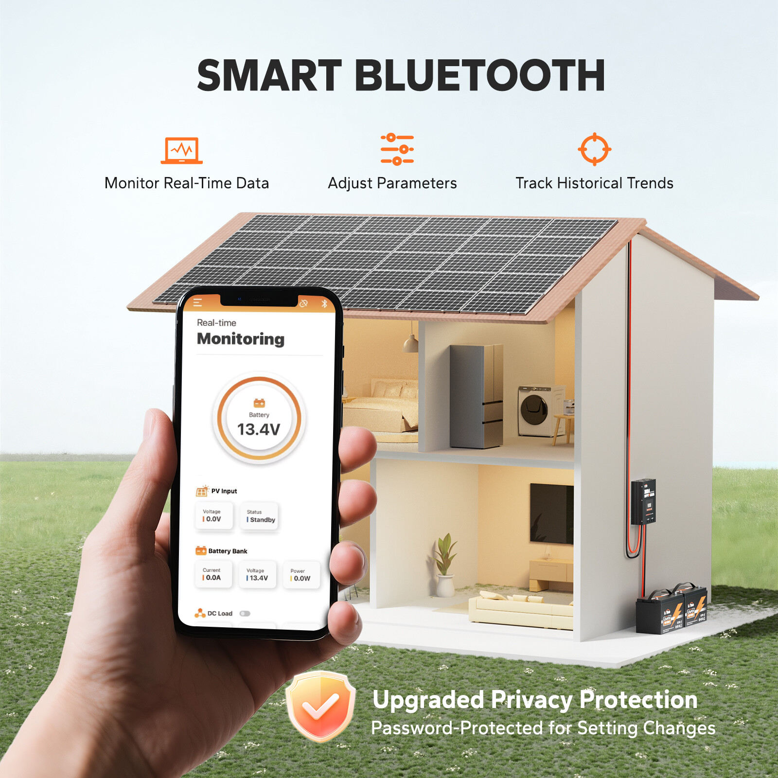 LiTime 100A MPPT 12V/24V/36V/48V Bluetooth Solar Charge Controller For LI GEL