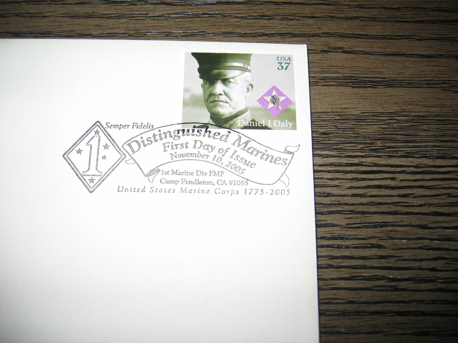 2005 Distinguished Marines Daniel J Daly Replica Gold Golden Cover Stamp