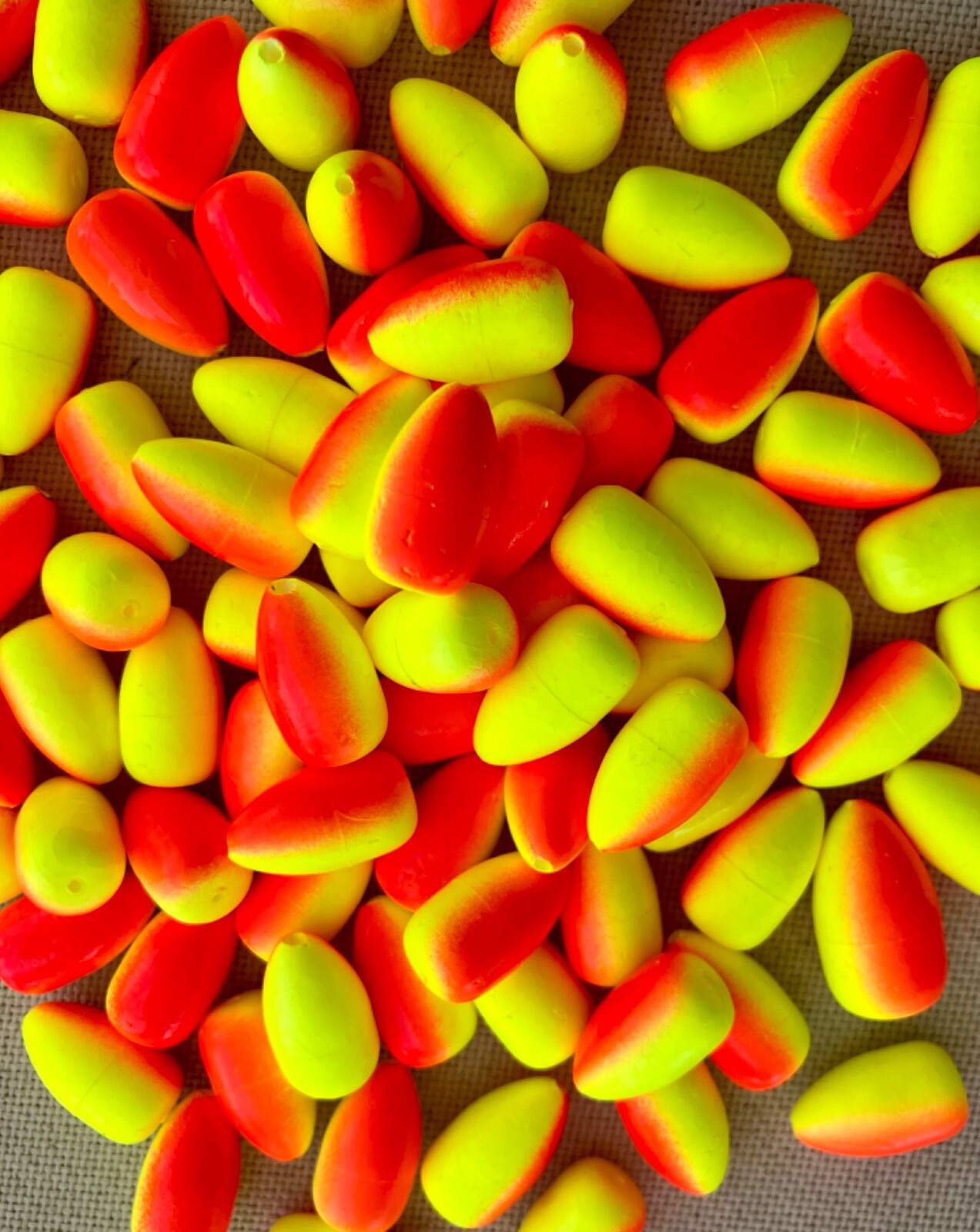 Bullet Floats, pompano surf fishing, custom colors, 20 pack (20mm)